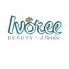 Logo image reads Ivoree Beauty x J. Renée in white letters outlined in teal and purple accents. A golden crown floats above the image.